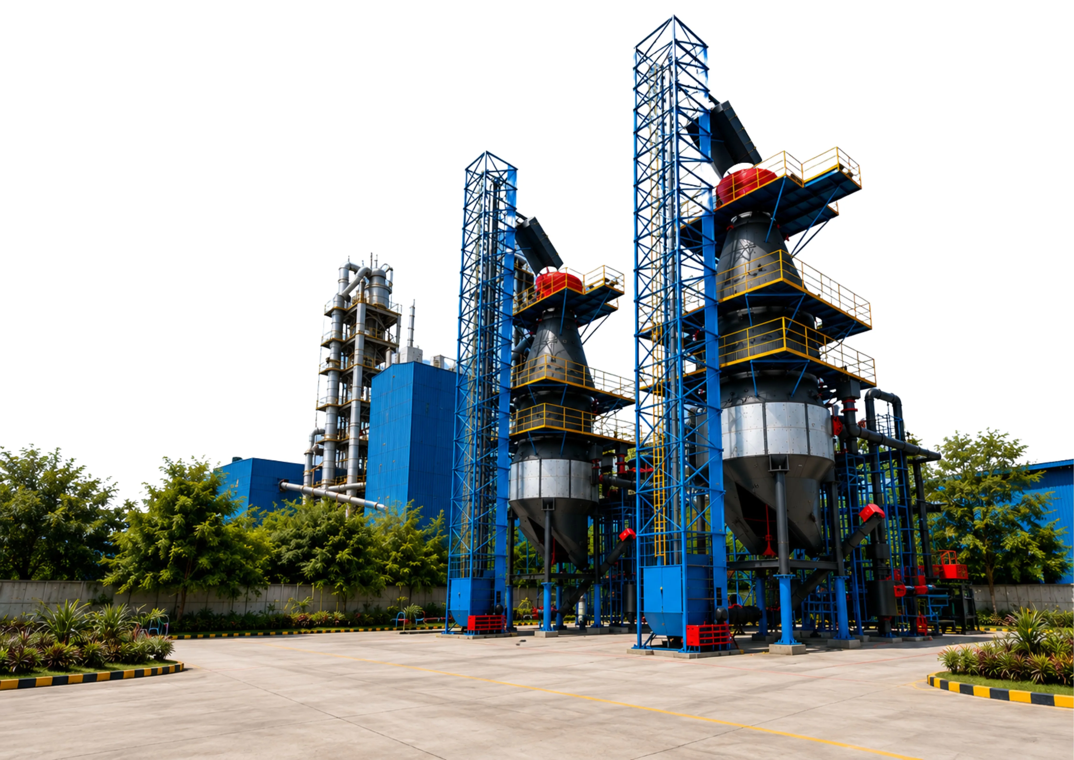 Industrial biomass gasifier installation